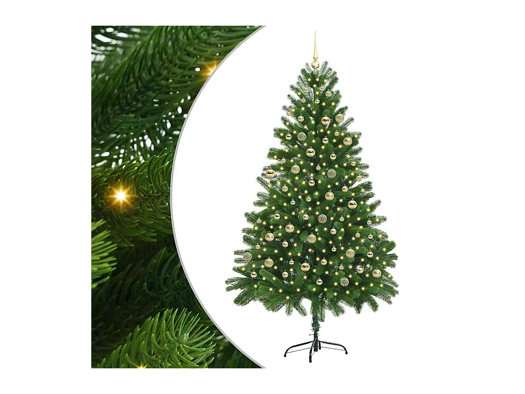 Árvore de Natal com 300 LEDs com suporte Verde 210 cm PE