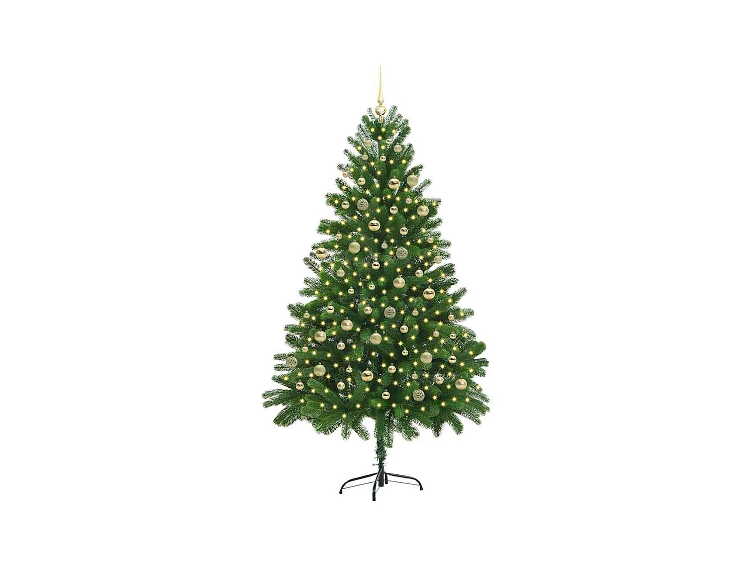 Árvore de Natal com 300 LEDs com suporte Verde 210 cm PE