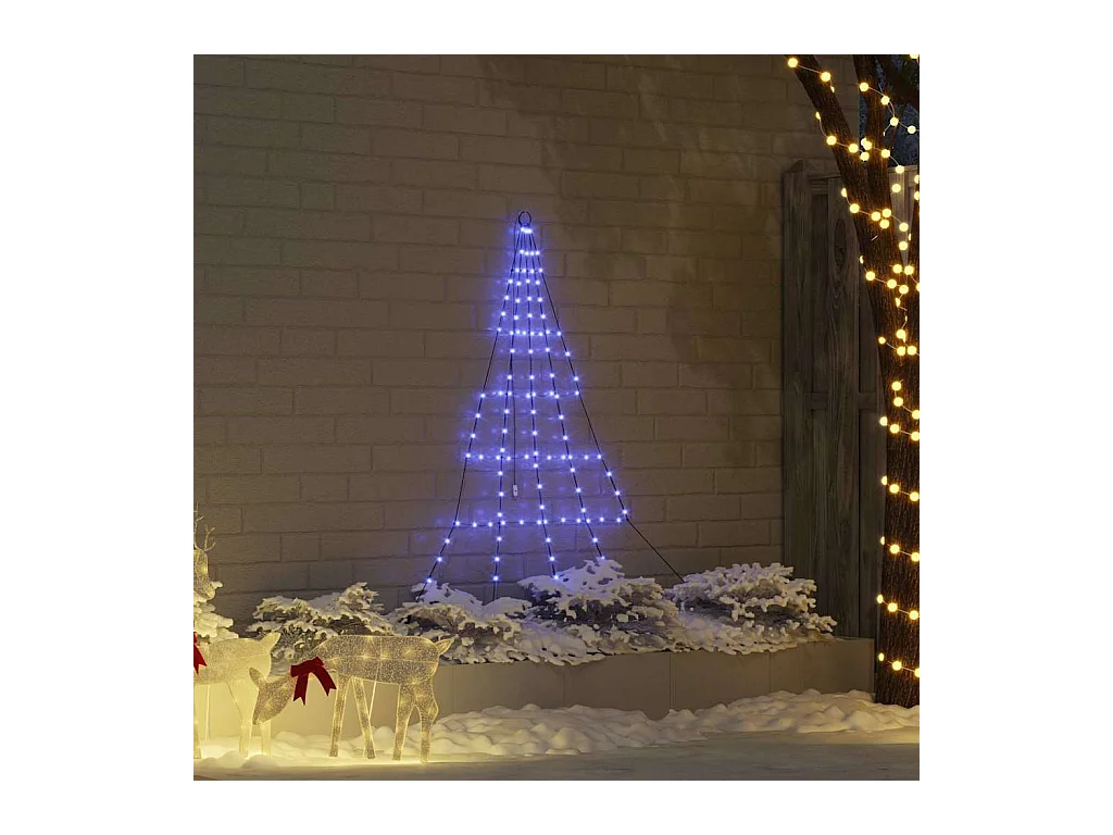 Árbol de Navidad LED con 112 LED Azul 182 cm Metal