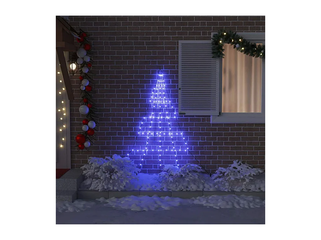 Árbol de Navidad LED con 112 LED Azul 182 cm Metal
