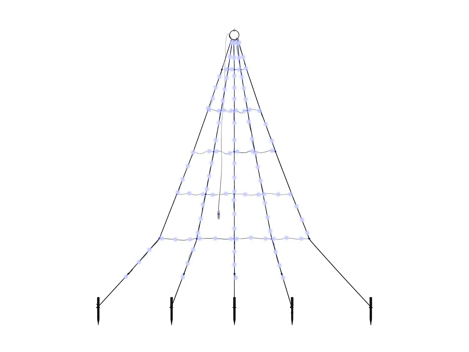 Arbre de Noël LED avec 112 LED Bleu 182 cm Métal