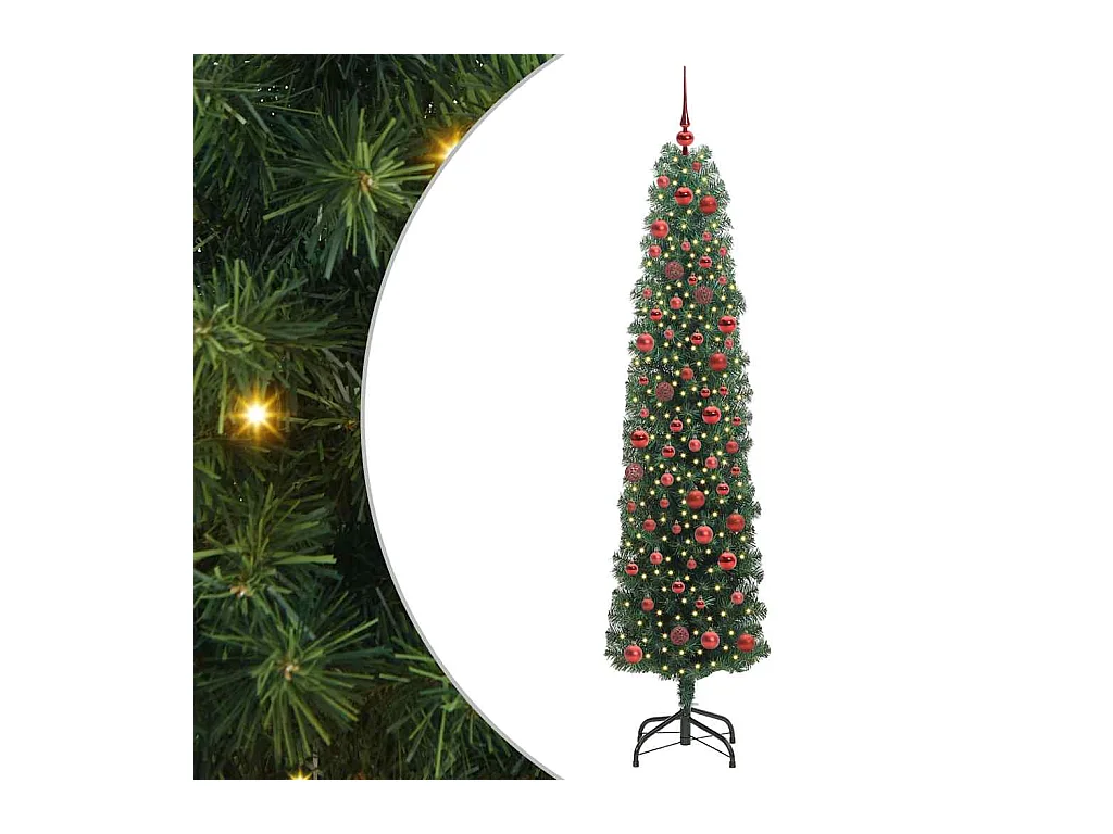 Árbol de Navidad artificial Verde 180 cm PVC, Acero y Plástico