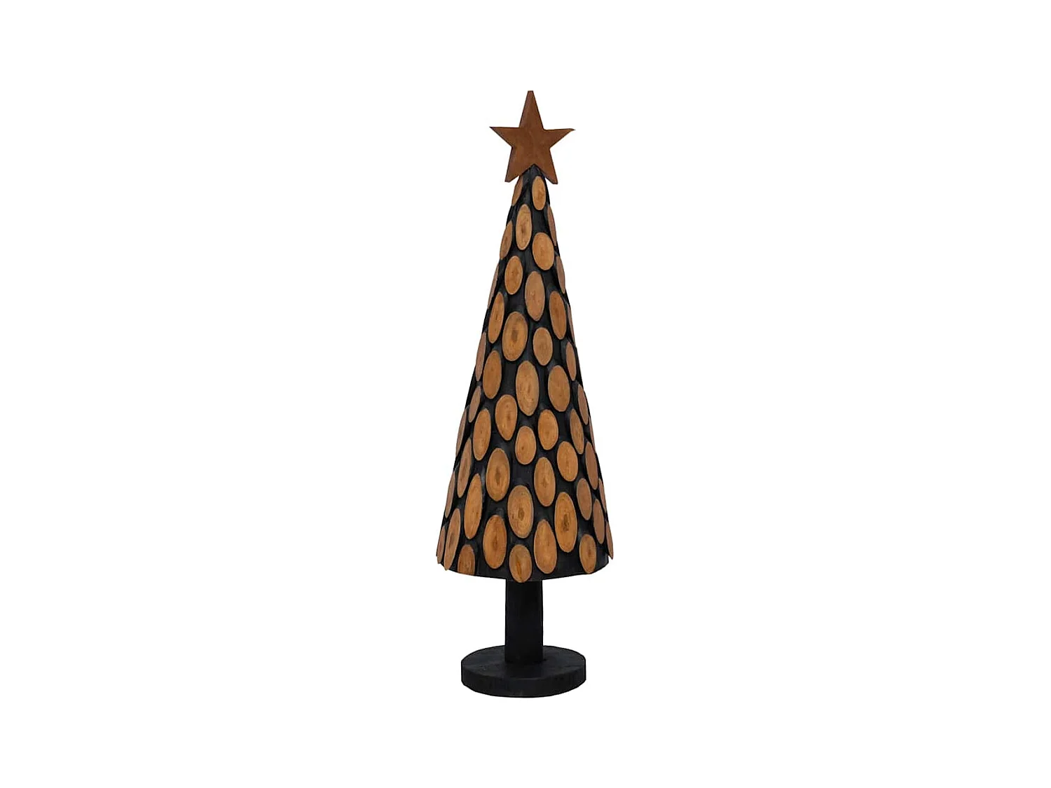 Sapin de Noël avec support Marron 150 cm Bois de teck solide