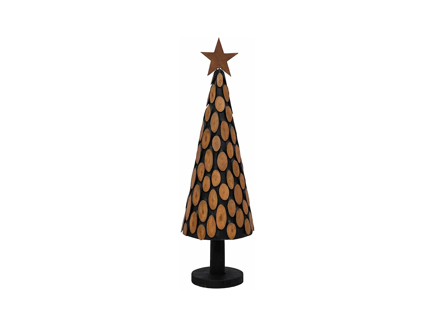 Sapin de Noël avec support Marron 150 cm Bois de teck solide