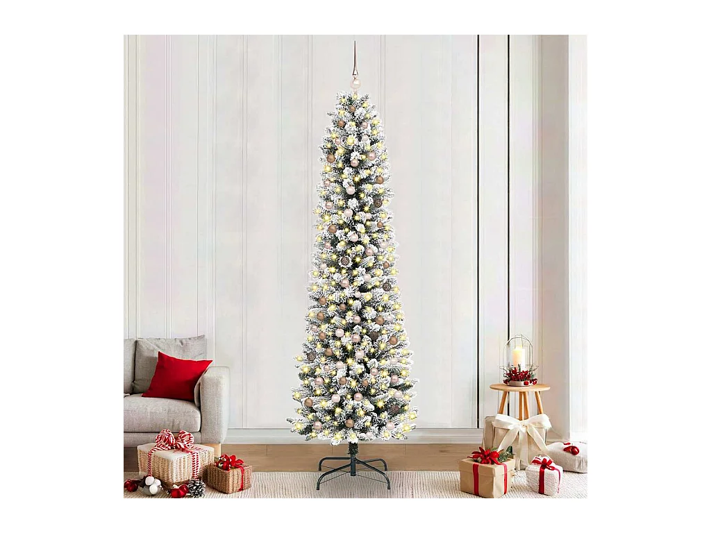 Sapin de Noël artificiel Blanc 240 cm PVC, métal et plastique