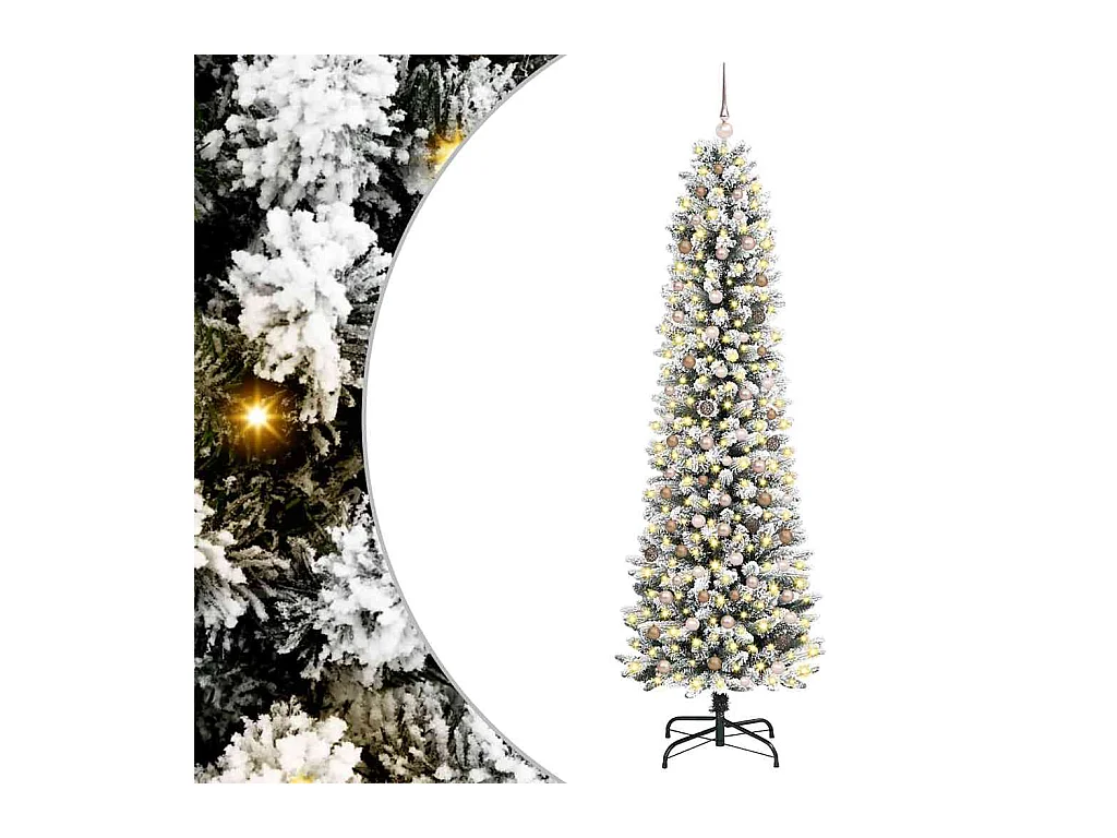 Sapin de Noël artificiel Blanc 240 cm PVC, métal et plastique