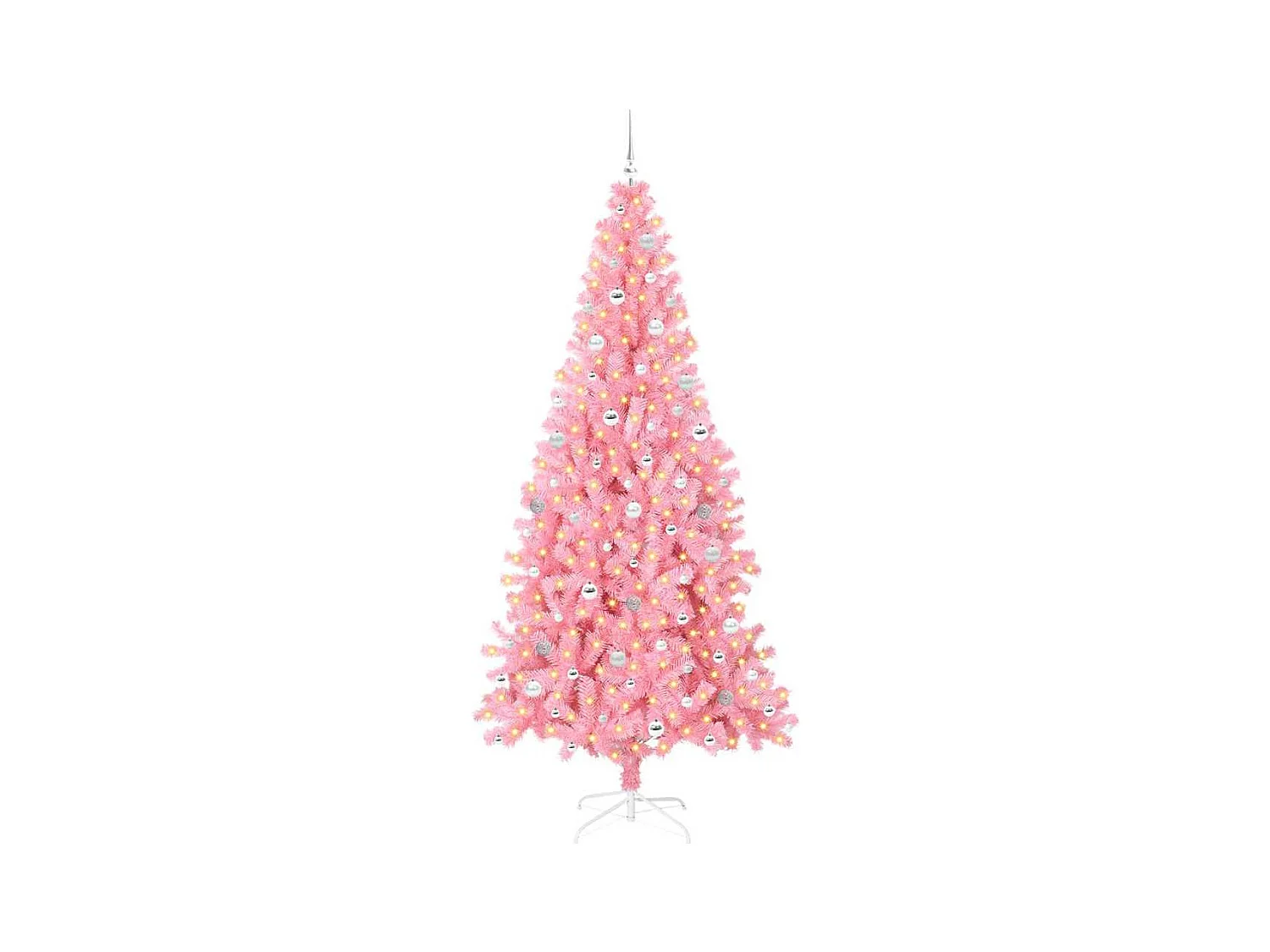 Sapin de Noël avec 300 LED avec support Rose 240 cm PVC