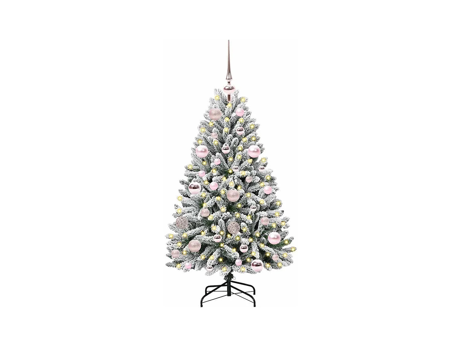 Sapin de Noël artificiel Vert et blanc 120 cm PVC et métal