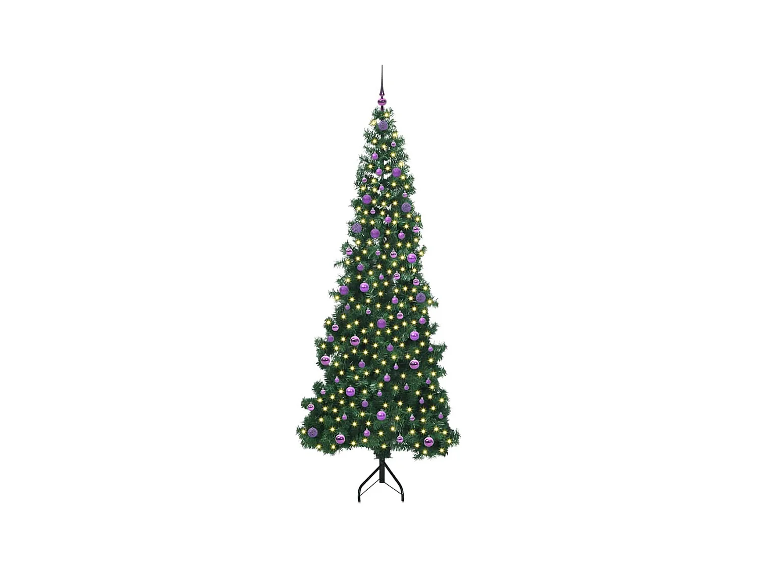 Arbre de Noël artificiel d'angle Vert 240 cm PVC et métal