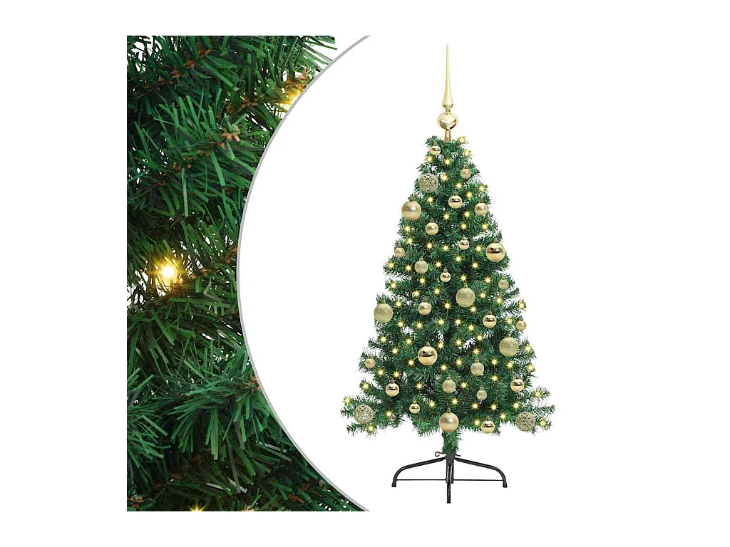 Árvore de Natal Artificial Pré-iluminada Verde 120 cm PVC