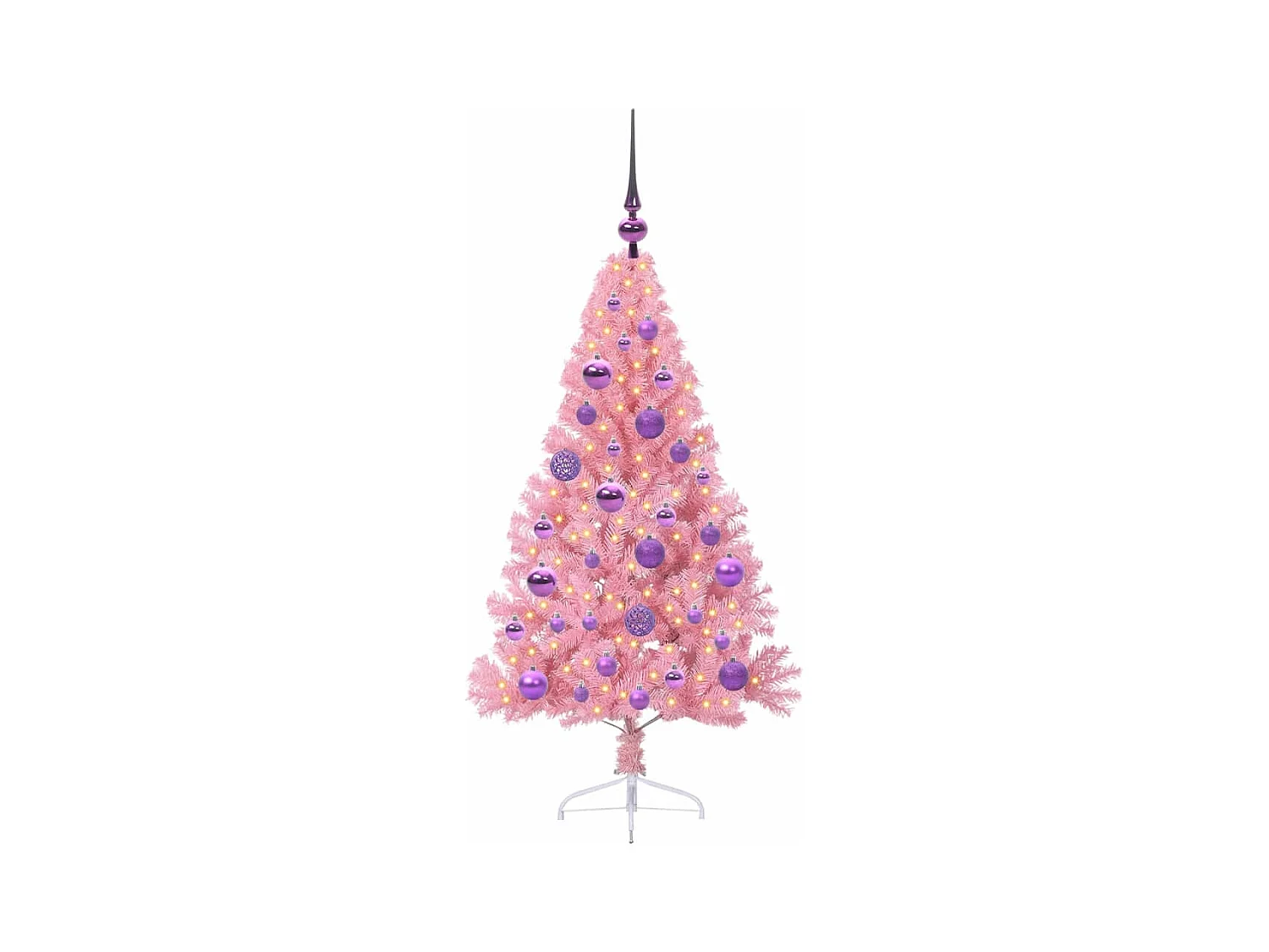 Sapin de Noël artificiel pré-éclairé Rose 120 cm PVC