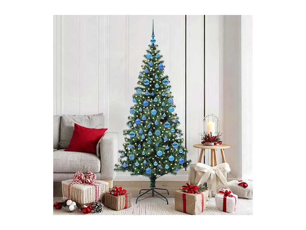 Árvore de Natal Artificial Pré-iluminada Verde 180 cm