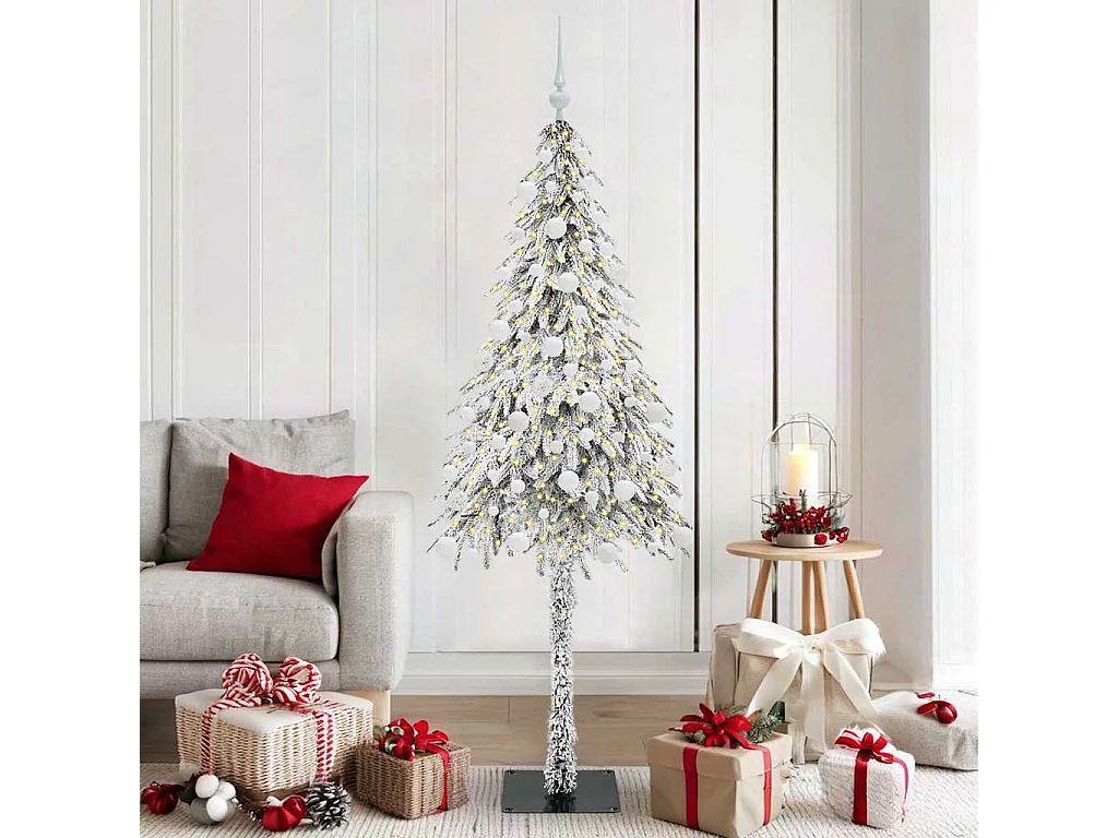 Sapin de Noël avec 300 LED Blanc 180 cm PE et Acier