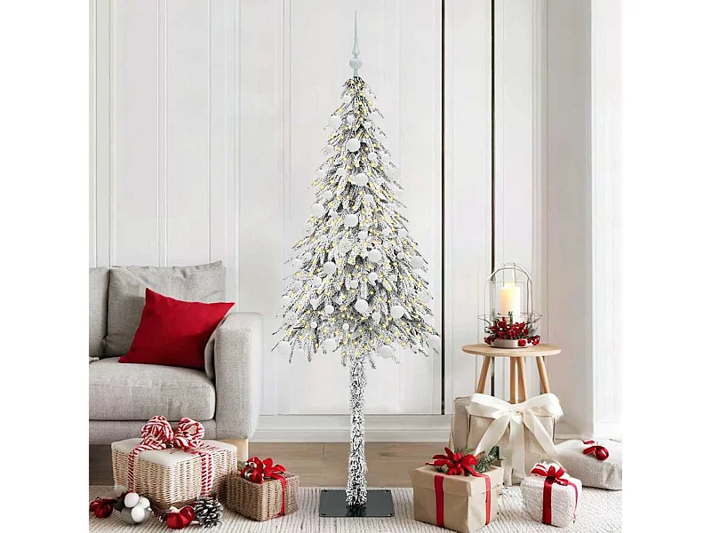 Sapin de Noël avec 300 LED Blanc 180 cm PE et Acier