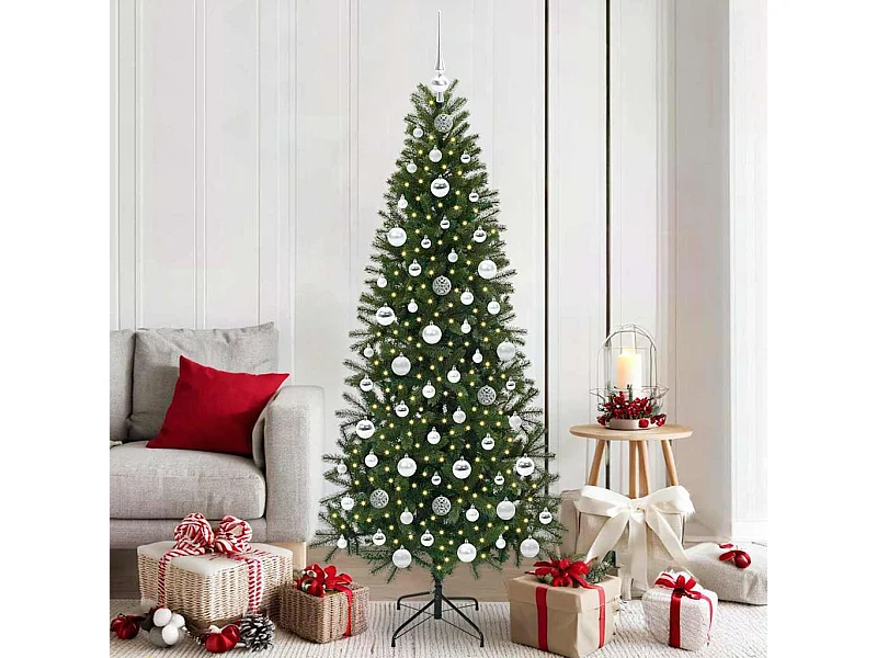 Sapin de Noël artificiel avec 300 LED Vert 180 cm PE et PVC