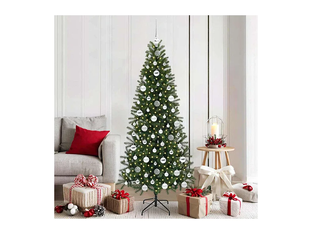 Árvore de Natal Artificial com 300 LEDs Verde 180 cm PE e PVC