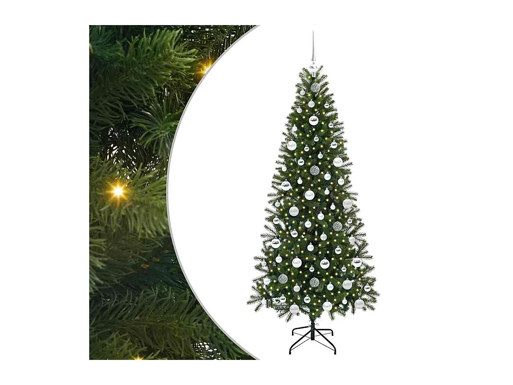 Árvore de Natal Artificial com 300 LEDs Verde 180 cm PE e PVC