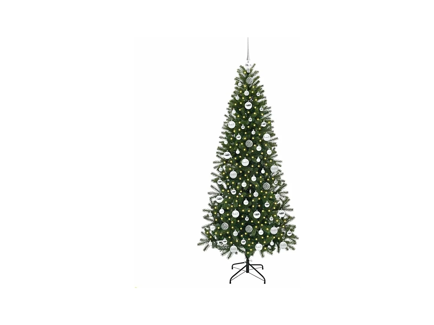 Árvore de Natal Artificial com 300 LEDs Verde 180 cm PE e PVC