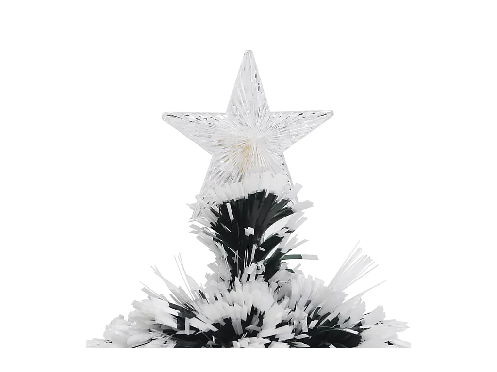 Kerstboom met LED 64 cm glasvezel groen en wit
