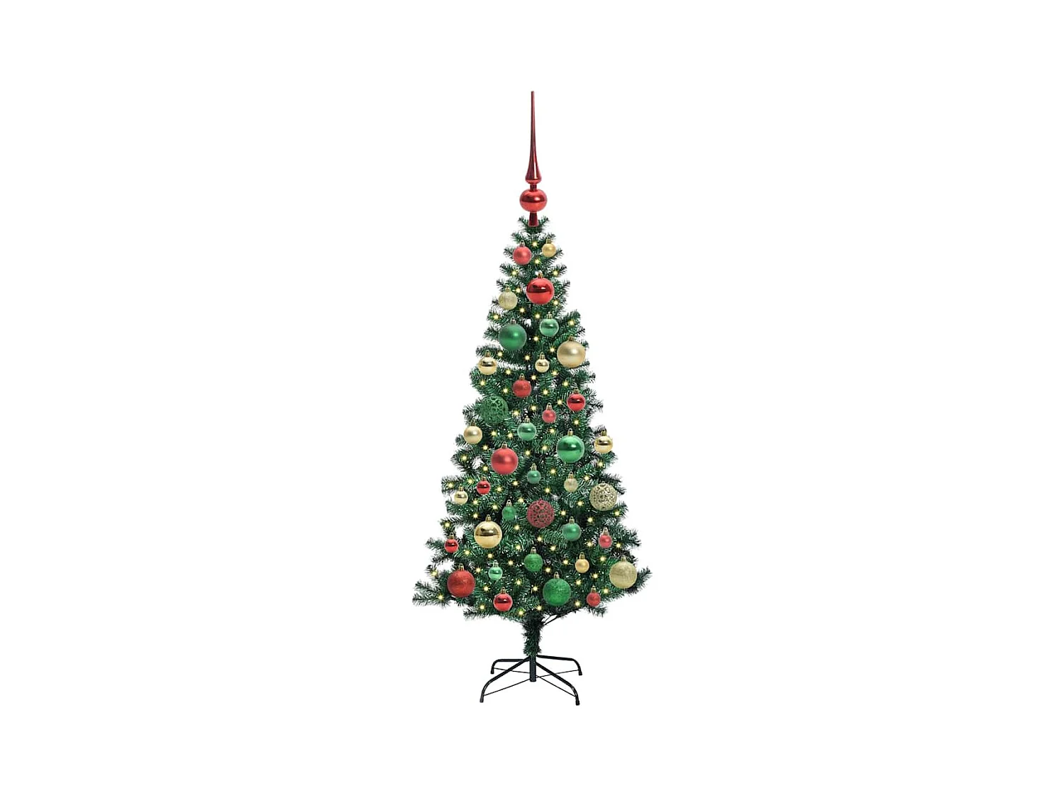 Sapin de Noël artificiel pré-éclairé Vert 120 cm PVC et métal