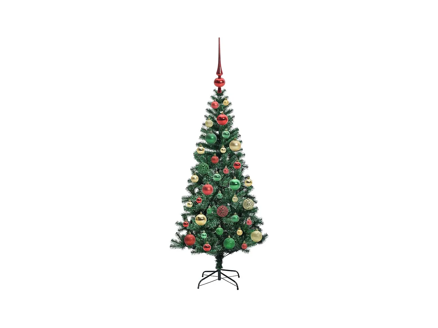 Sapin de Noël artificiel pré-éclairé Vert 120 cm PVC et métal