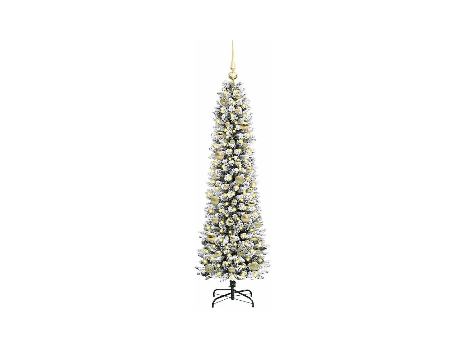 Sapin de Noël artificiel avec 150 LED Vert et blanc 150 cm