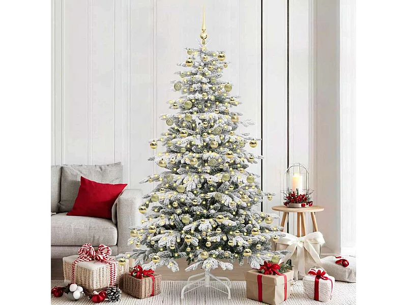 Sapin de Noël Artificiel à Branches Articulées Blanc 210 cm