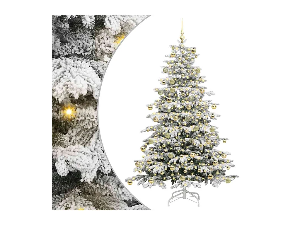 Sapin de Noël Artificiel à Branches Articulées Blanc 210 cm