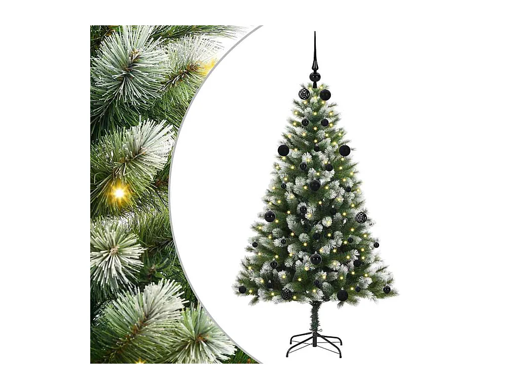 Kunstmatige scharnierende Kerstboom met gevlochten sneeuw