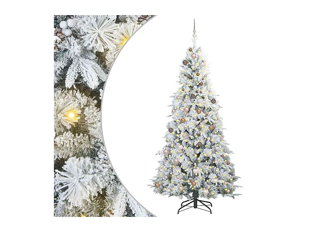 Kunstmatige Hinged Kerstboom met 300 LED Groen 240 cm PE en PVC
