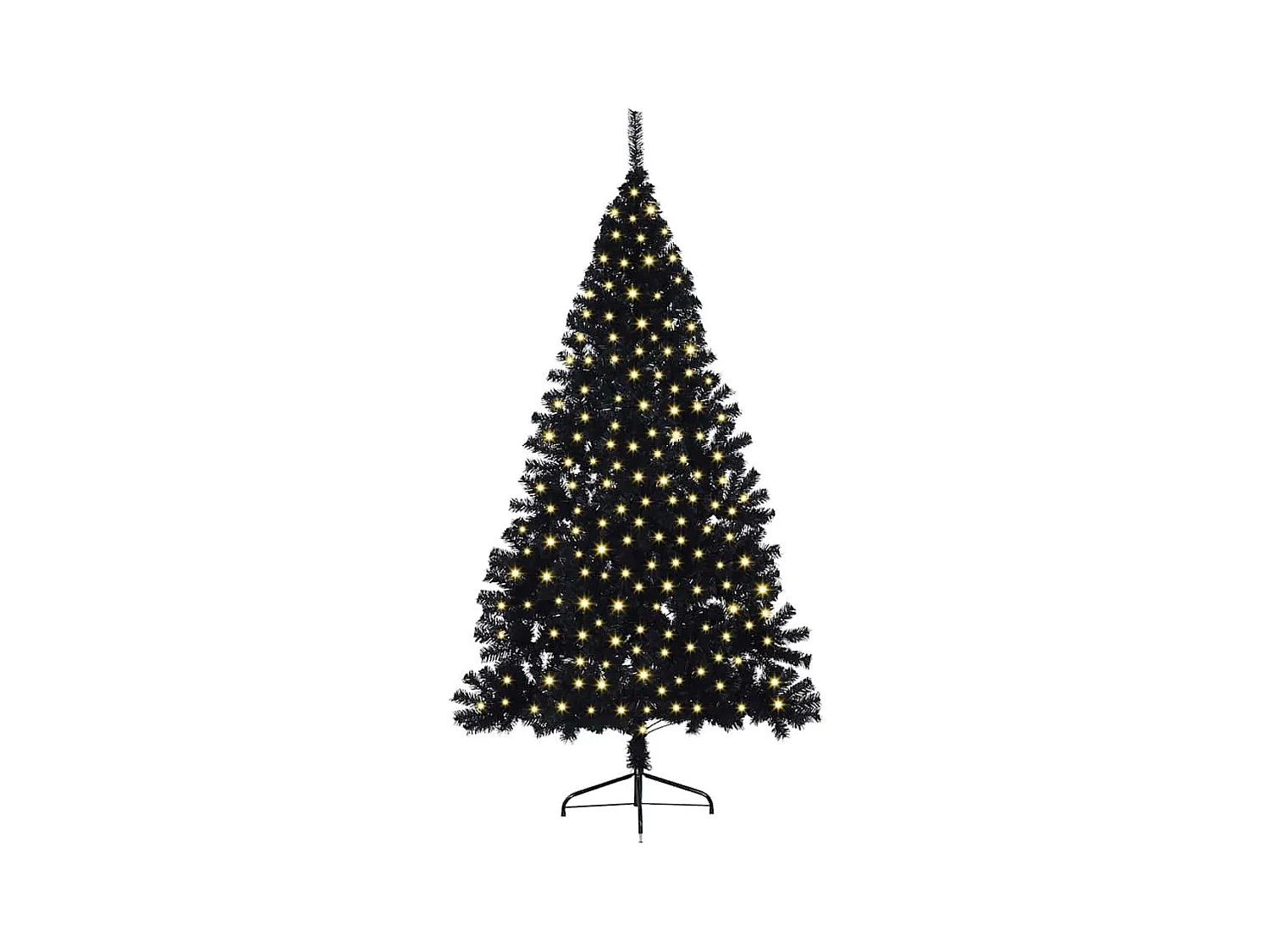 Árvore de Natal com luzes decorativas de corda Preto 180 cm