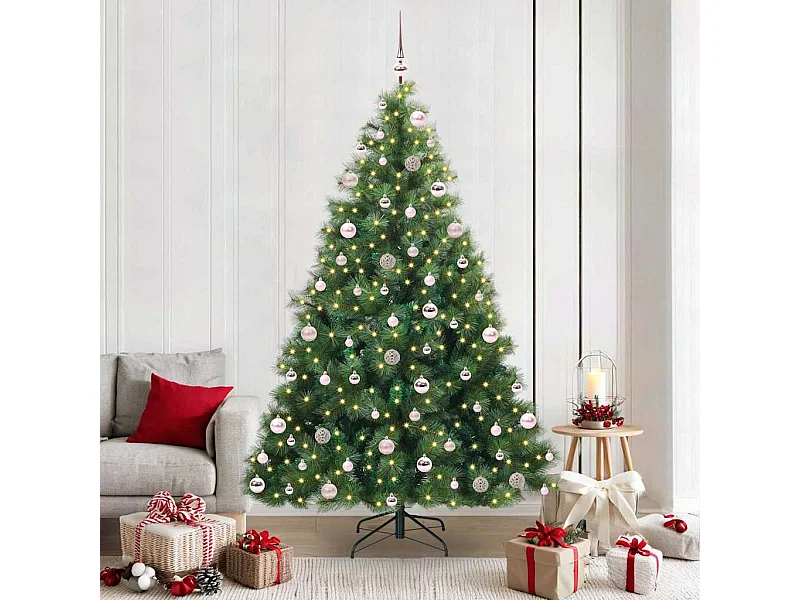 Sapin de Noël artificiel avec 300 LED Vert 210 cm PE et PVC