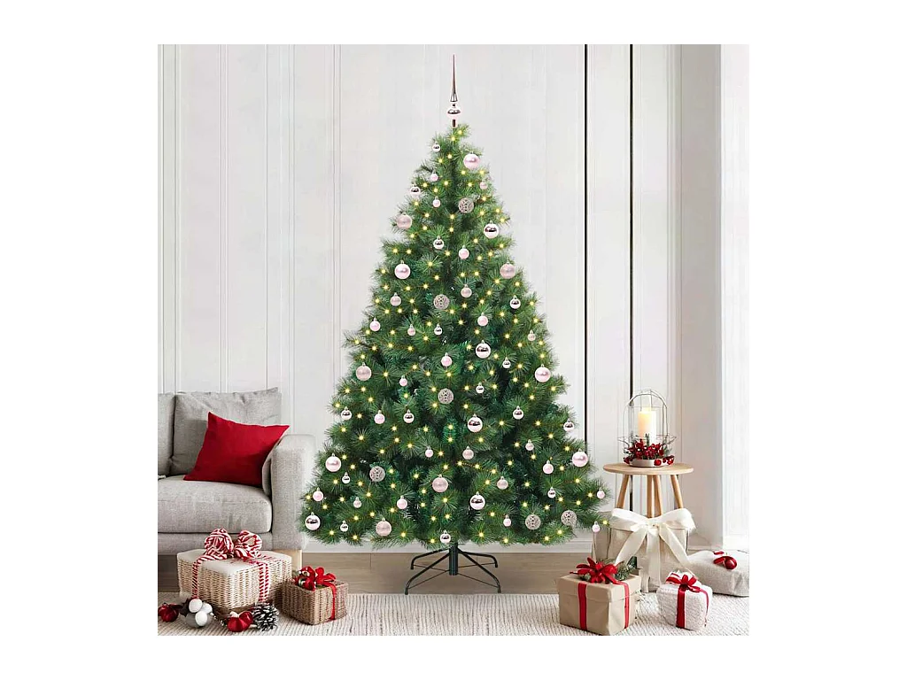 Árbol de Navidad artificial con 300 LED Verde 210 cm PE y PVC