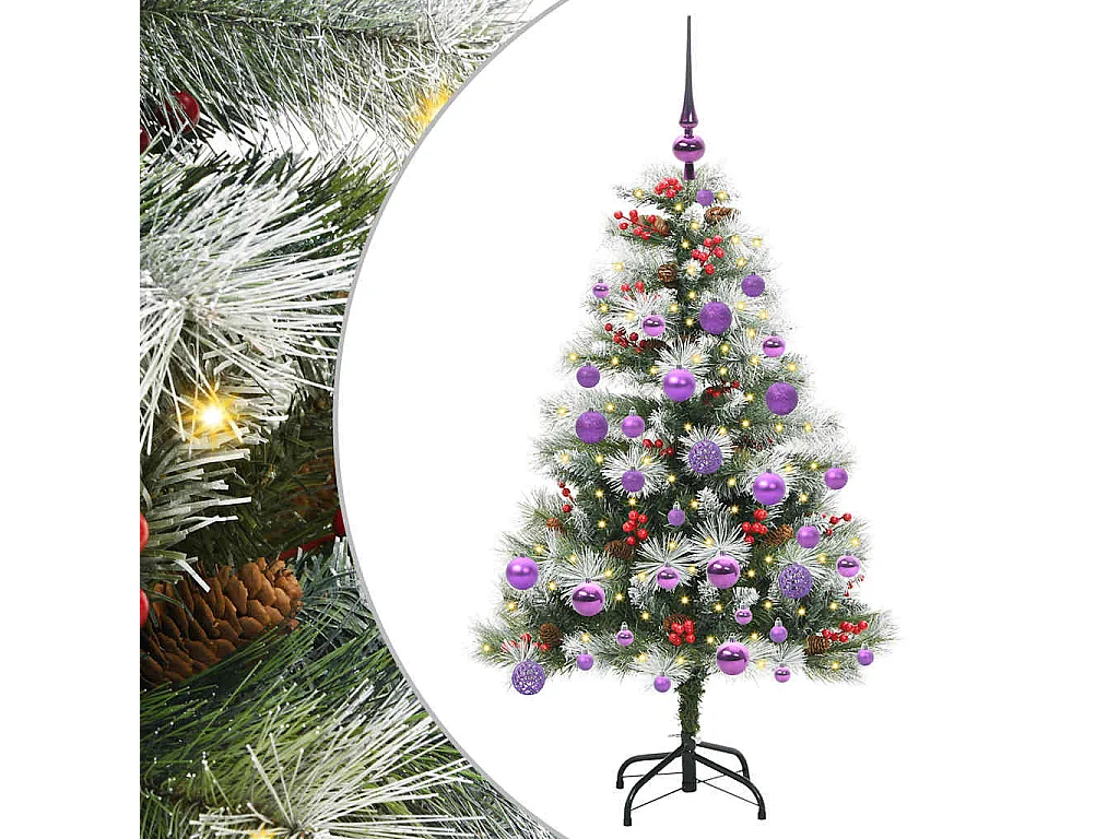 Sapin de Noël artificiel Vert et blanc 120 cm