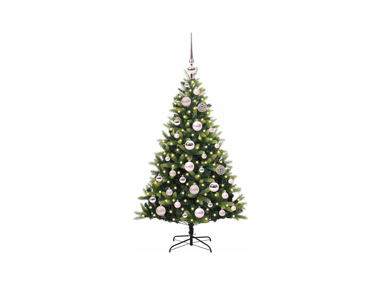 Arbre de Noël artificiel à charnières 150 LED Vert 120 cm