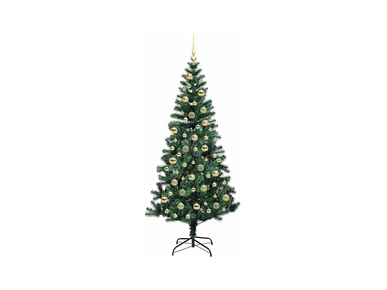 Sapin de Noël artificiel pré-éclairé Vert 210 cm PVC et métal