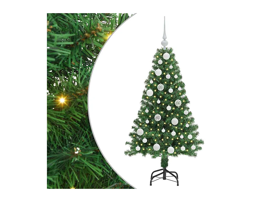 Árvore de Natal Artificial Verde 120 cm PVC, Aço e Plástico