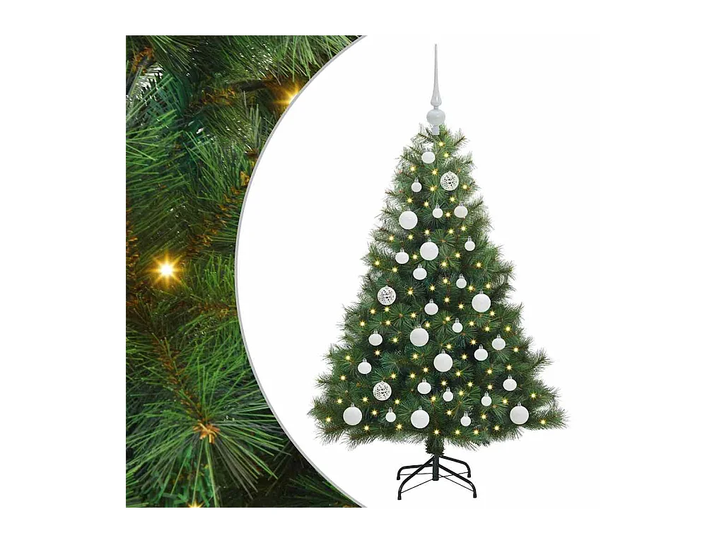 Sapin de Noël artificiel avec 150 LED Vert 120 cm PE et PVC