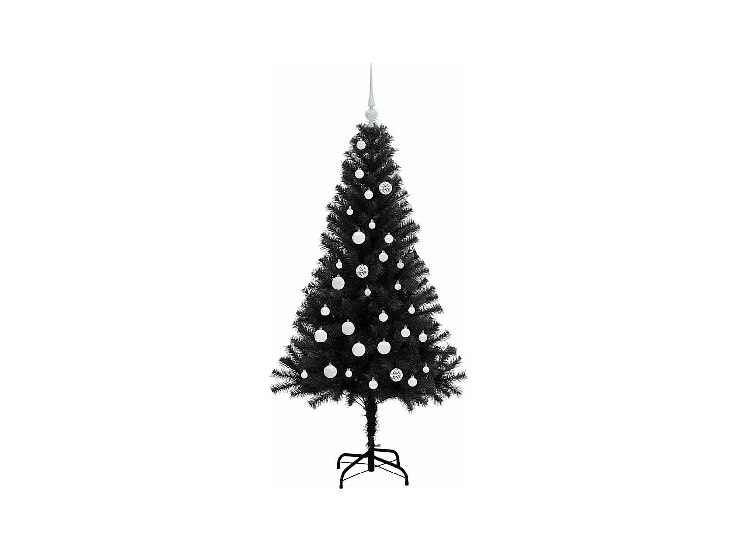 Sapin de Noël avec 150 LED avec support Noir 150 cm PVC