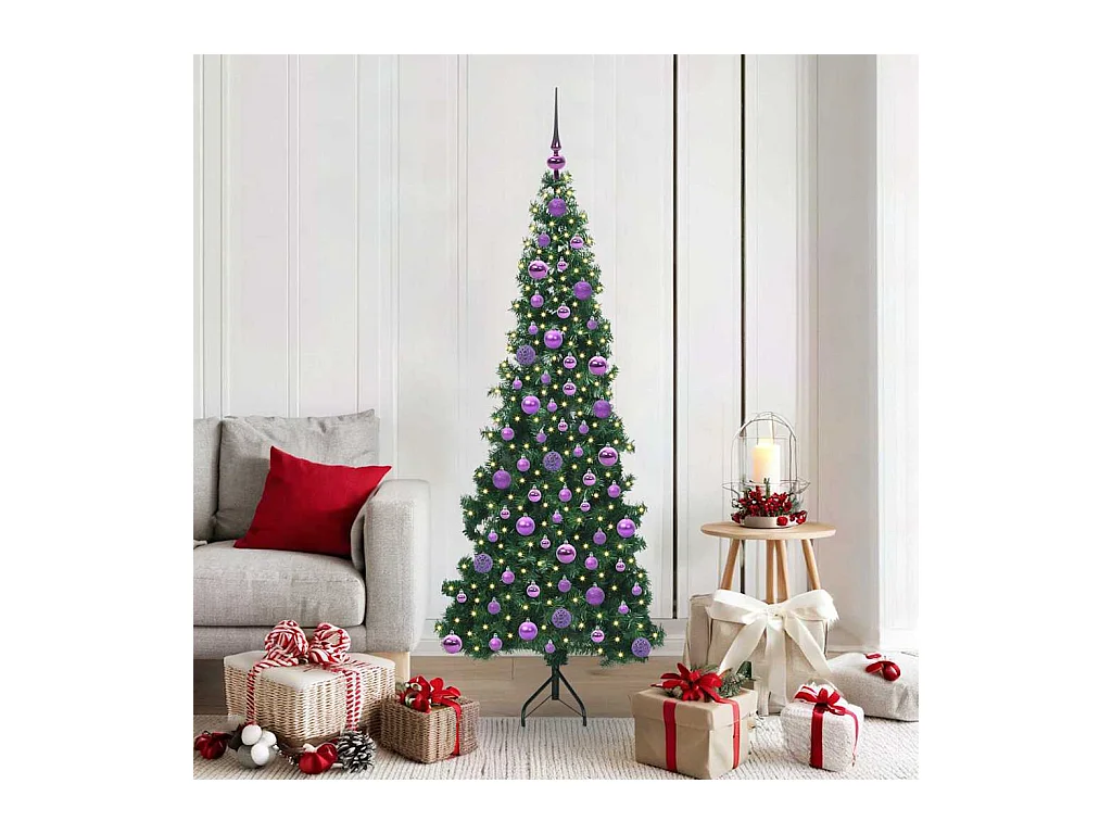 Arbre de Noël artificiel d'angle Vert 180 cm PVC et métal