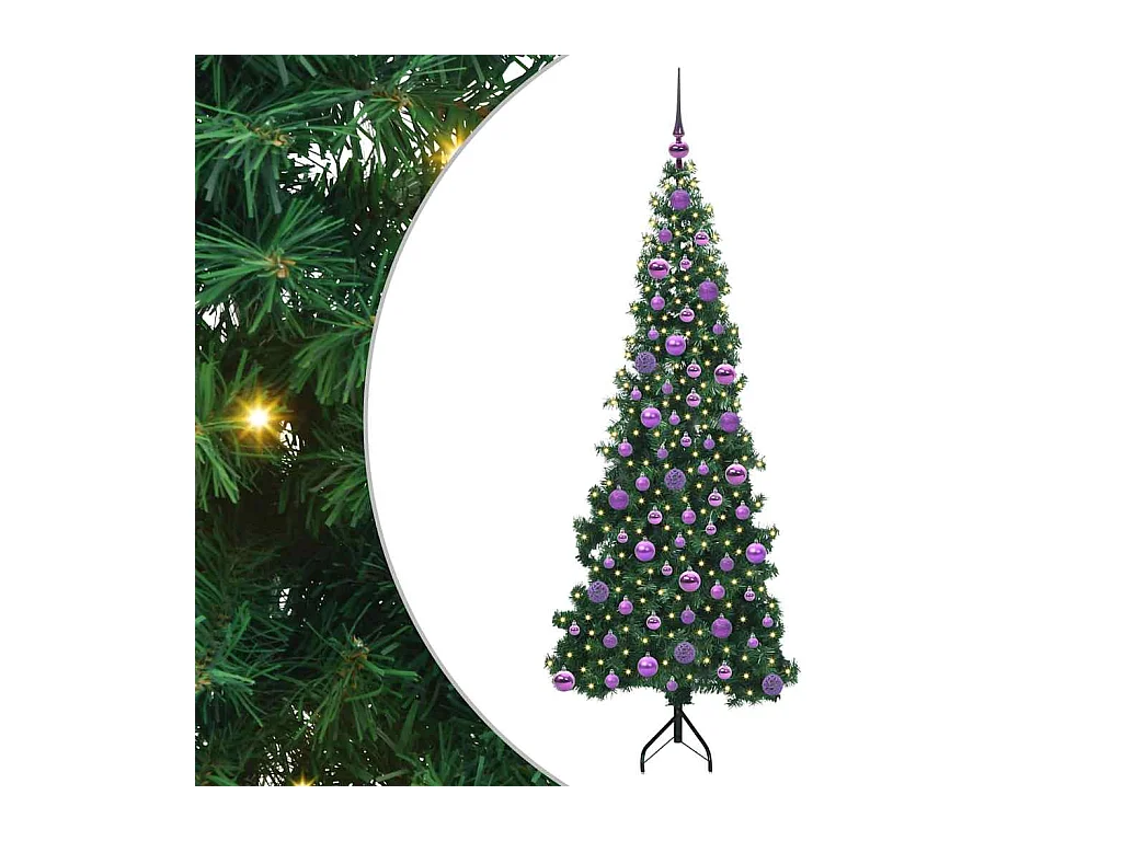 Arbre de Noël artificiel d'angle Vert 180 cm PVC et métal