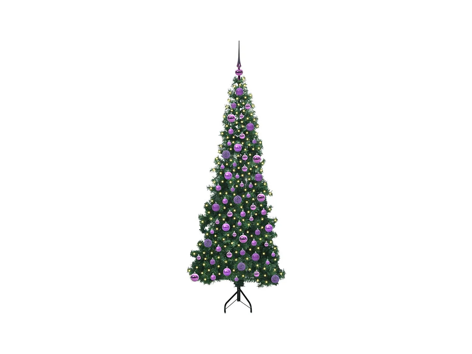 Arbre de Noël artificiel d'angle Vert 180 cm PVC et métal