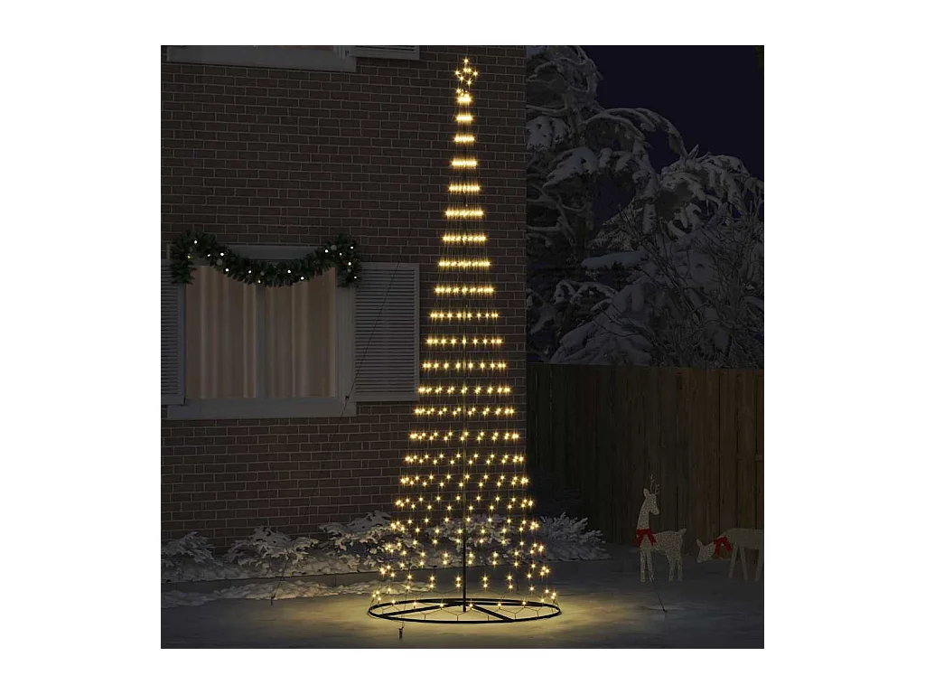LED kerstboom met 450 LED Warmwit 138.5 x 138.5 x 399 cm Metaal