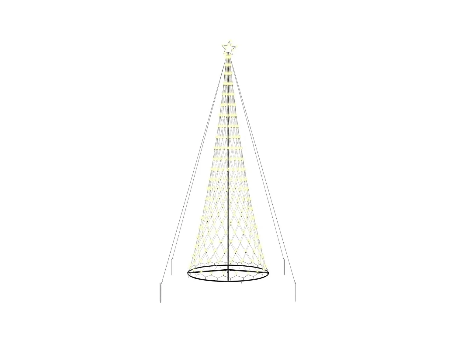 LED kerstboom met 450 LED Warmwit 138.5 x 138.5 x 399 cm Metaal