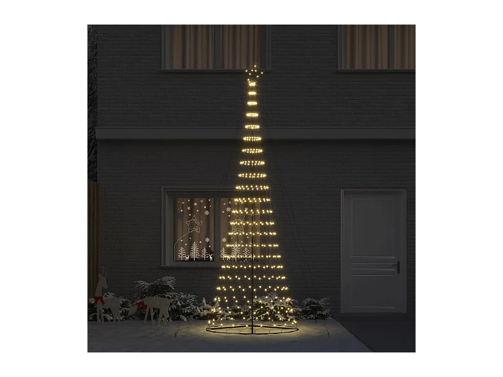 LED kerstboom met 450 LED Warmwit 138.5 x 138.5 x 399 cm Metaal