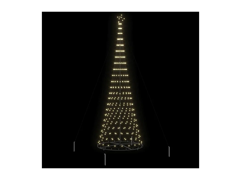 LED kerstboom met 450 LED Warmwit 138.5 x 138.5 x 399 cm Metaal