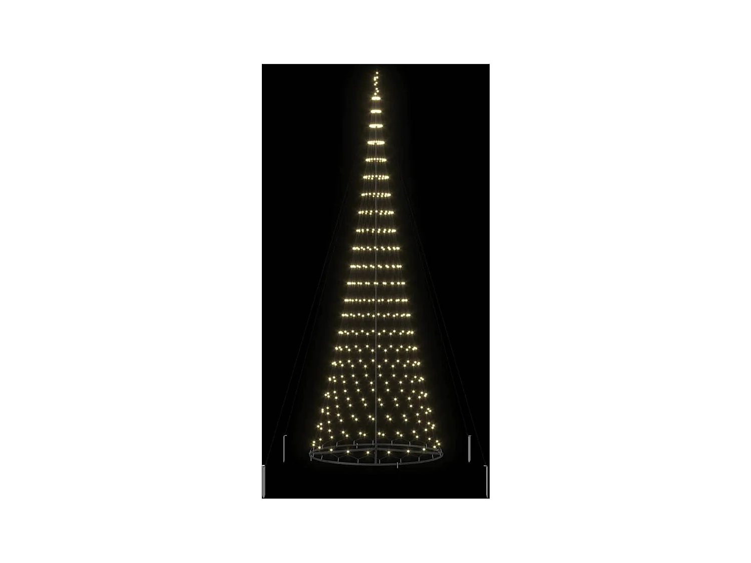 LED kerstboom met 450 LED Warmwit 138.5 x 138.5 x 399 cm Metaal