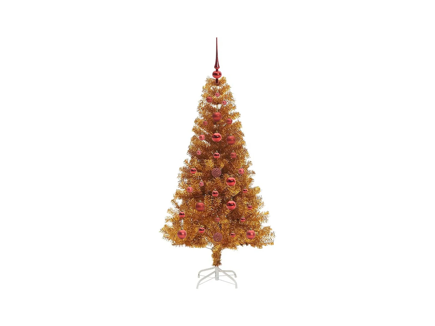 Árbol de Navidad con 150 LED con soporte Dorado 120 cm PET