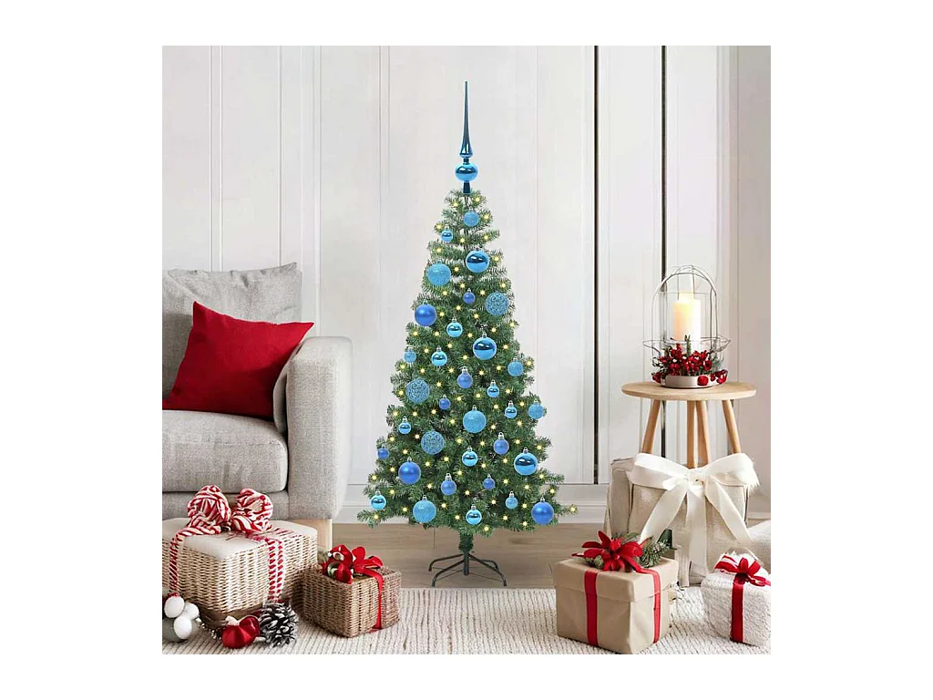 Árbol de Navidad con 150 LED con soporte Verde 120 cm PVC