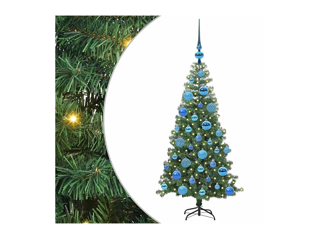 Árbol de Navidad con 150 LED con soporte Verde 120 cm PVC